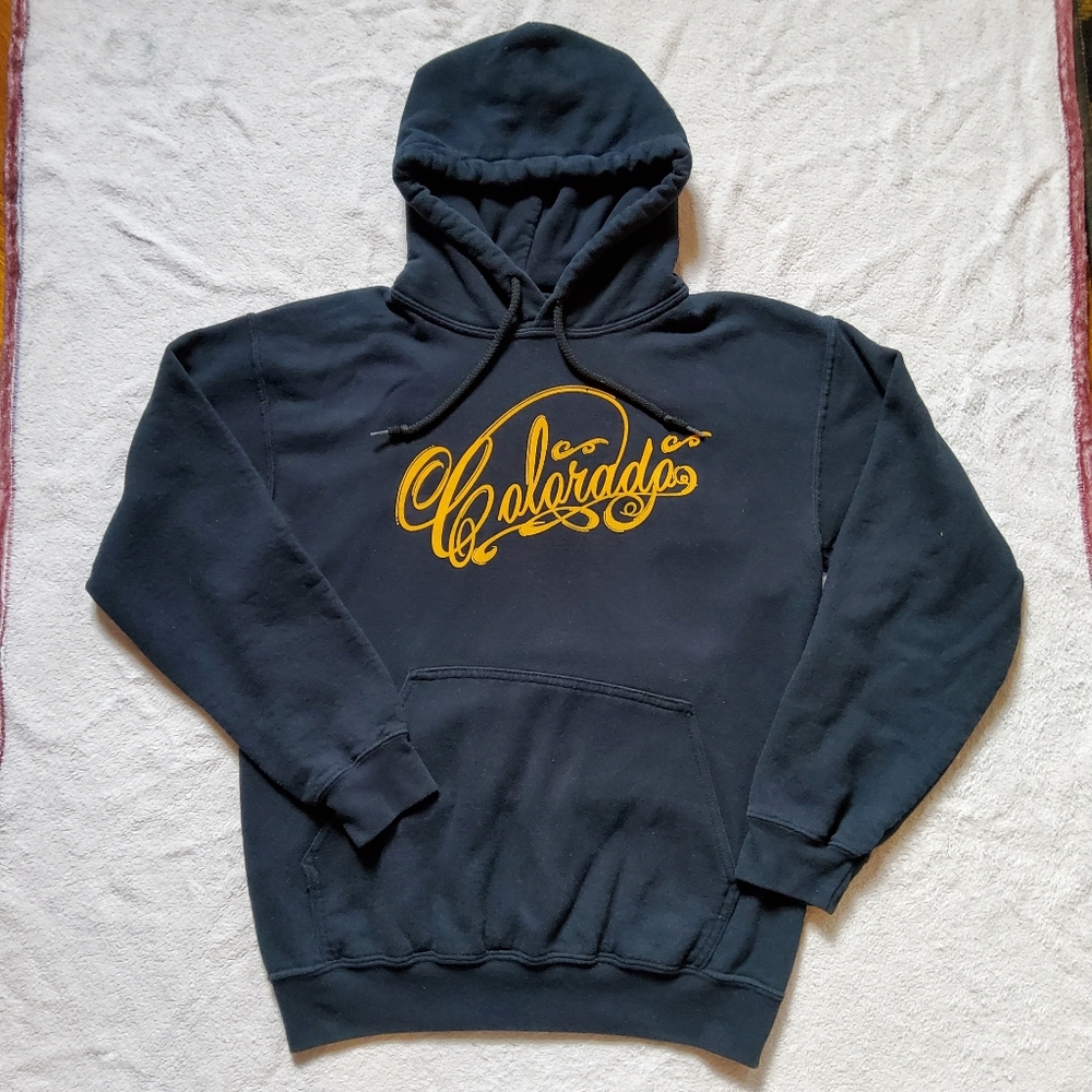 Gildan Activewear Hoodie Colorado State Black & Gold Unisex Small Heavyweight